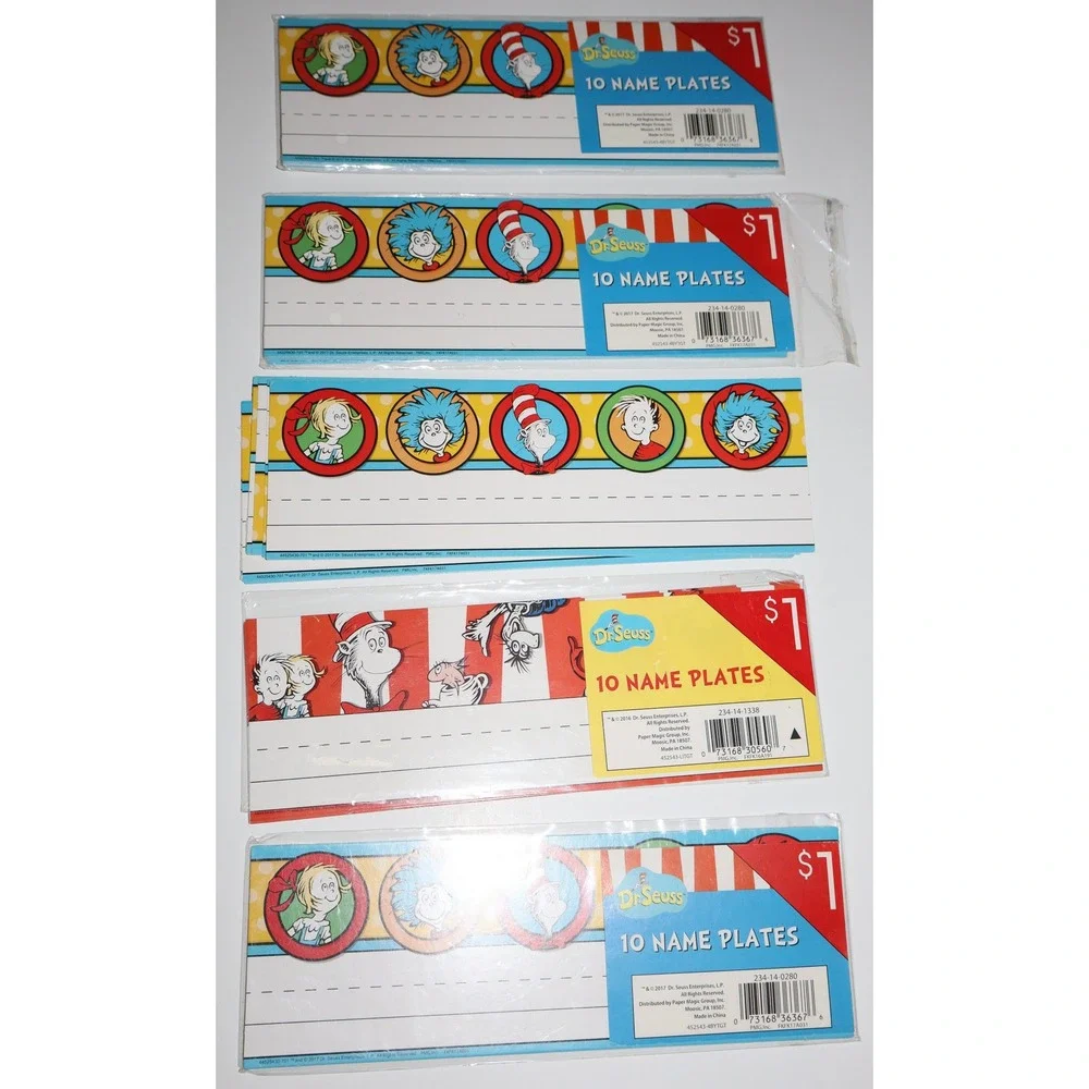 Dr Seuss Teaching Home School Supplies Name Plates Bookmarks Awards Large Lot